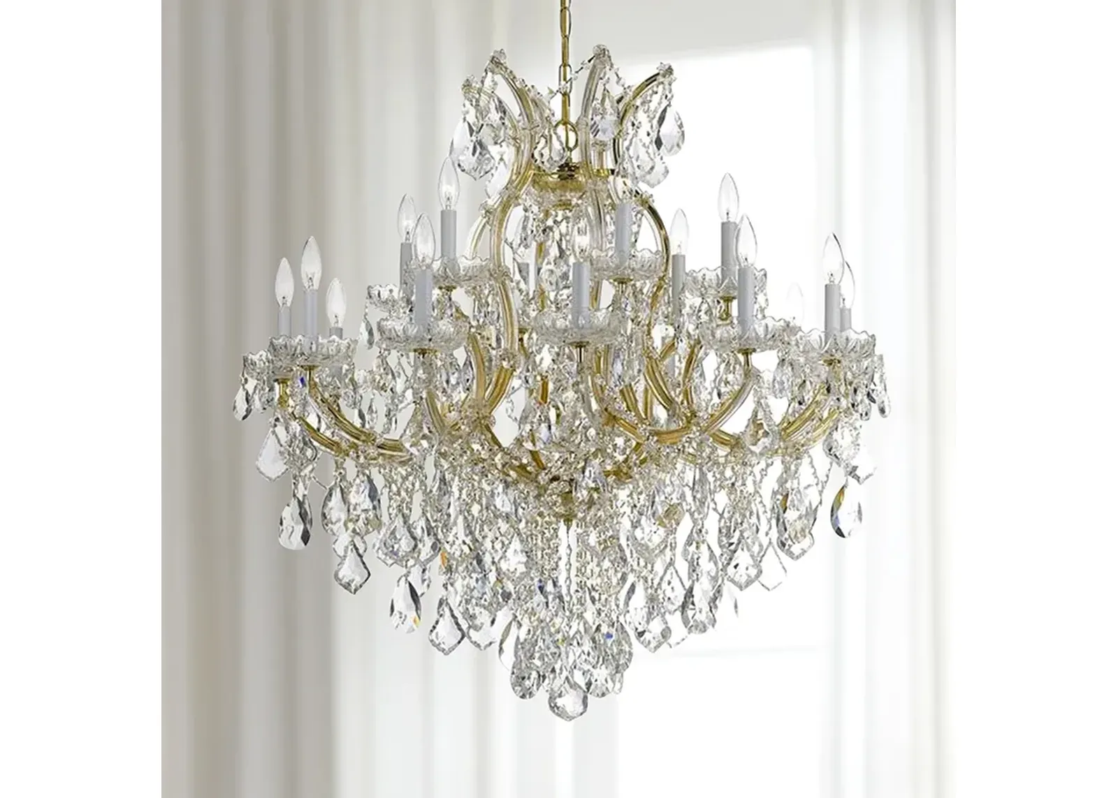 Maria Theresa 35" Wide 19-Light Gold and Crystal Chandelier