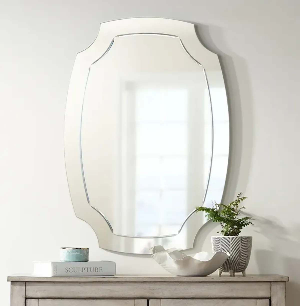 Pajaro Black 27 1/2" x 39 1/2" Oval Cut Wall Mirror