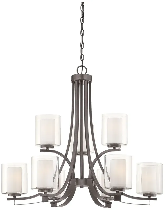 Minka-Lavery Parsons Studio 9-Light Smoked Iron Chandelier