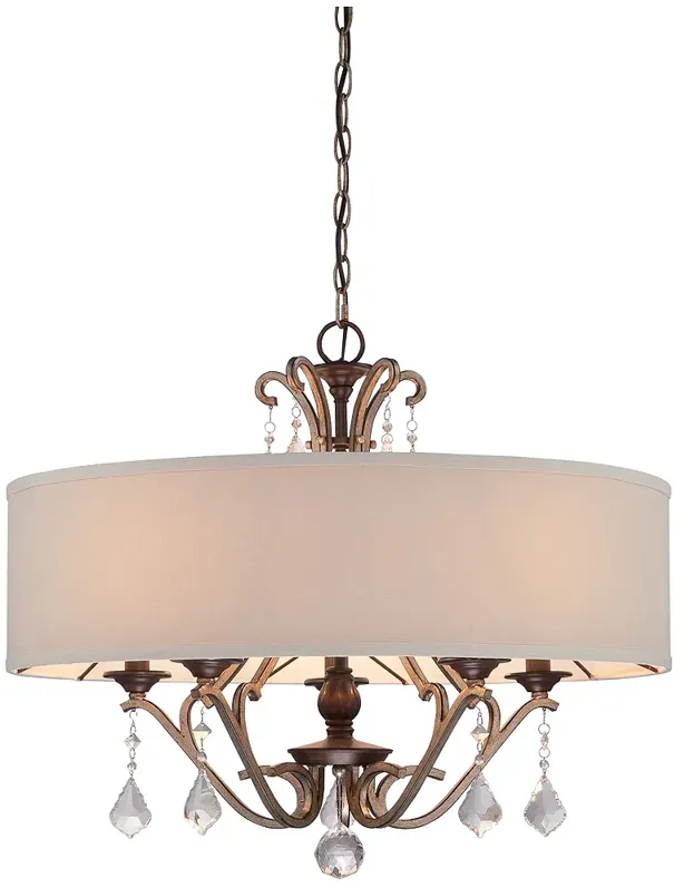 Gwendolyn Place 26"W Dark Rubbed Sienna 5-Light Chandelier