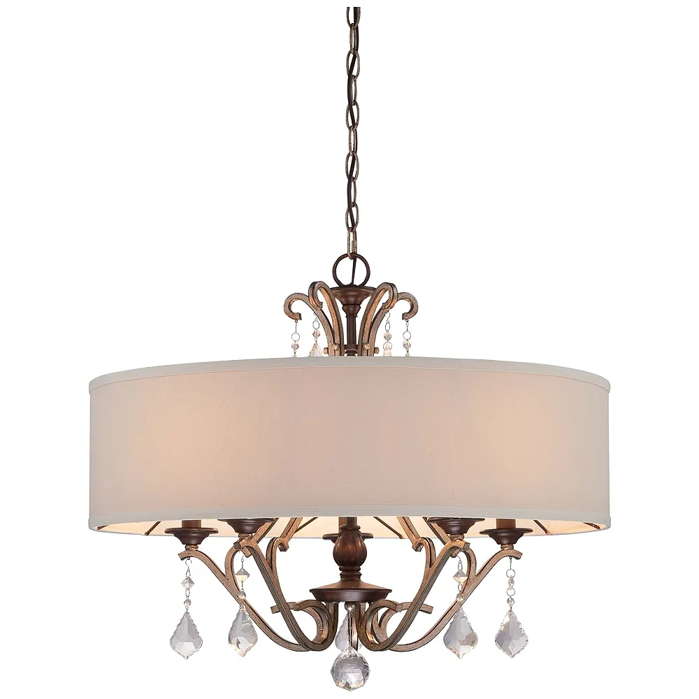 Gwendolyn Place 26"W Dark Rubbed Sienna 5-Light Chandelier