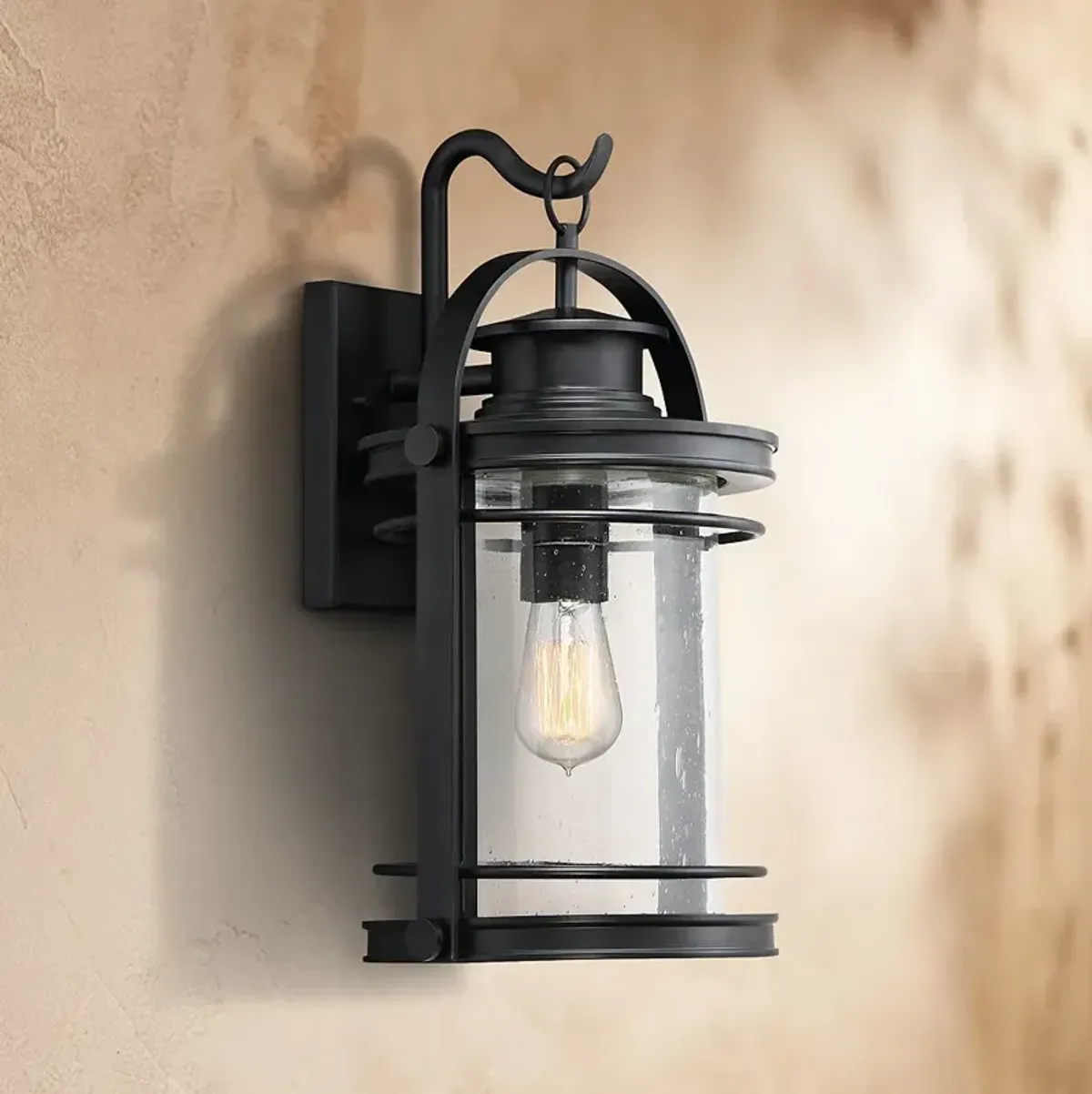 Quoizel Booker 18 1/4" High Mystic Black Outdoor Wall Light