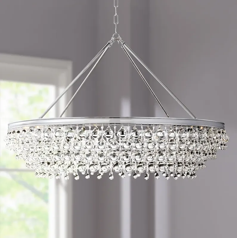 Calypso 40"W Chrome Round Kitchen Island Light Chandelier