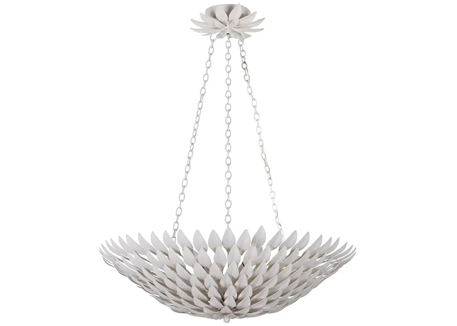 Crystorama Broche 26 1/2"W Leaves White Pendant Light