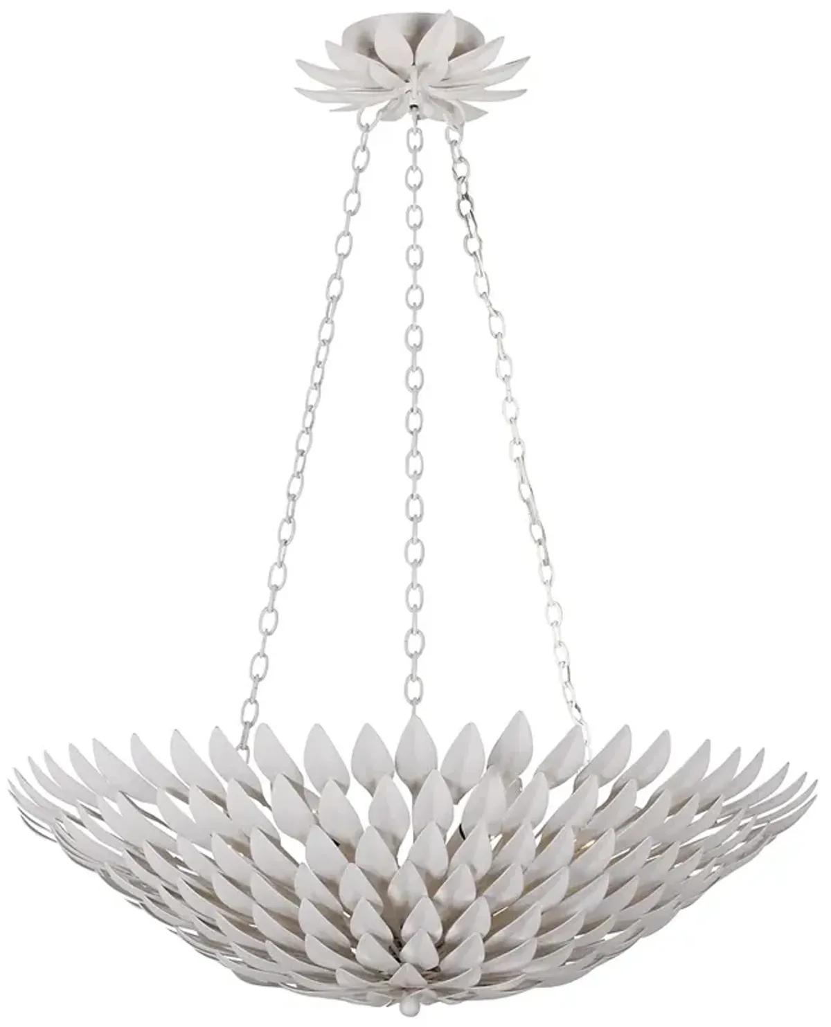 Crystorama Broche 24 1/2"W Leaves White Pendant Light