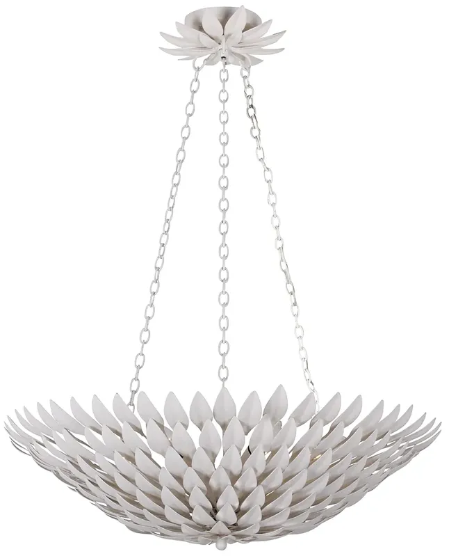 Crystorama Broche 26 1/2"W Leaves White Pendant Light