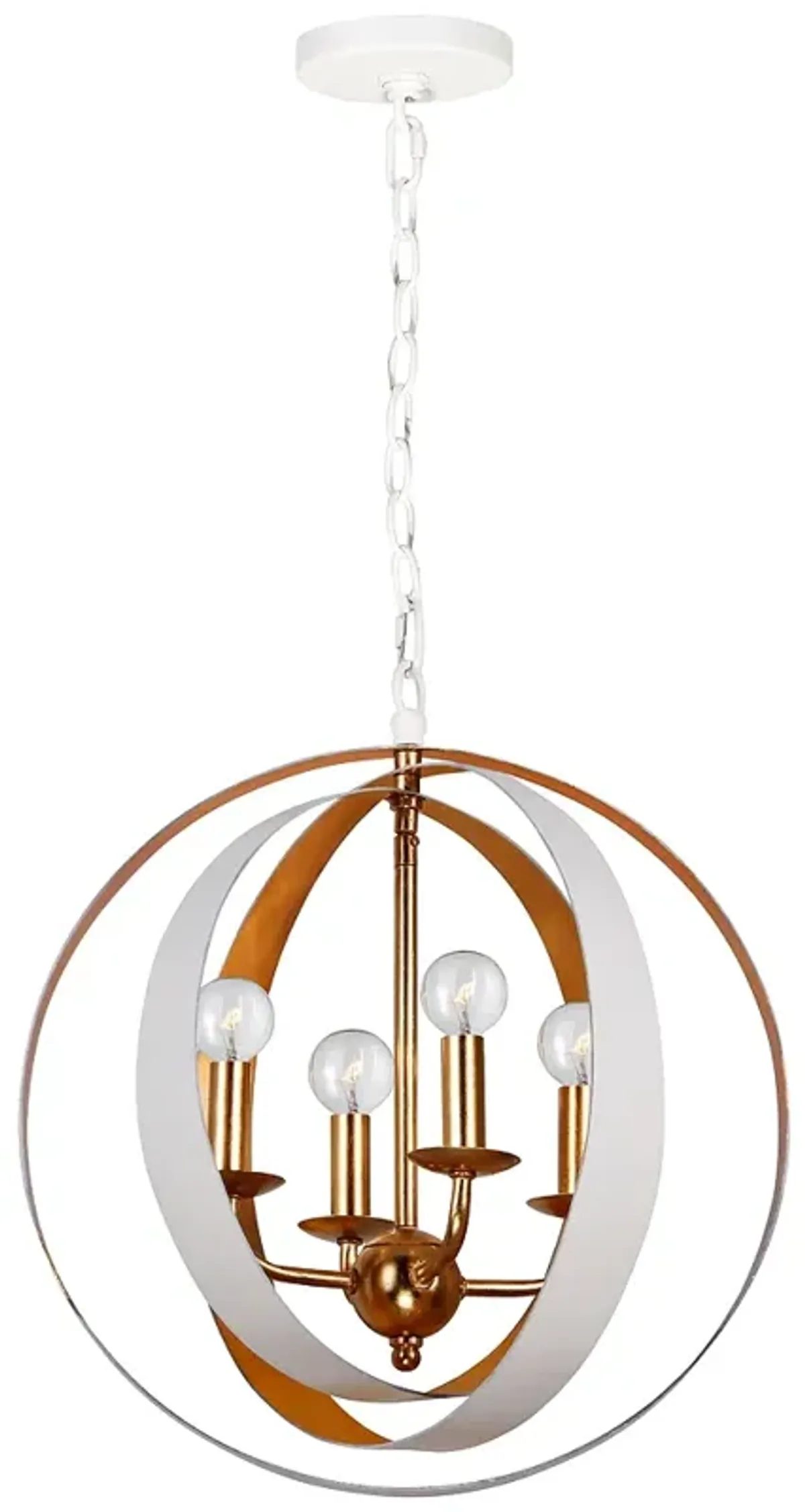 Crystorama Luna 21"W White and Gold Rings Pendant Light