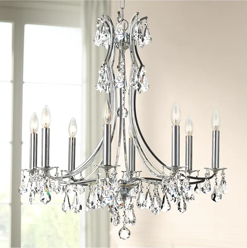 Crystorama Cedar 27"W Polished Chrome 8-Light Chandelier