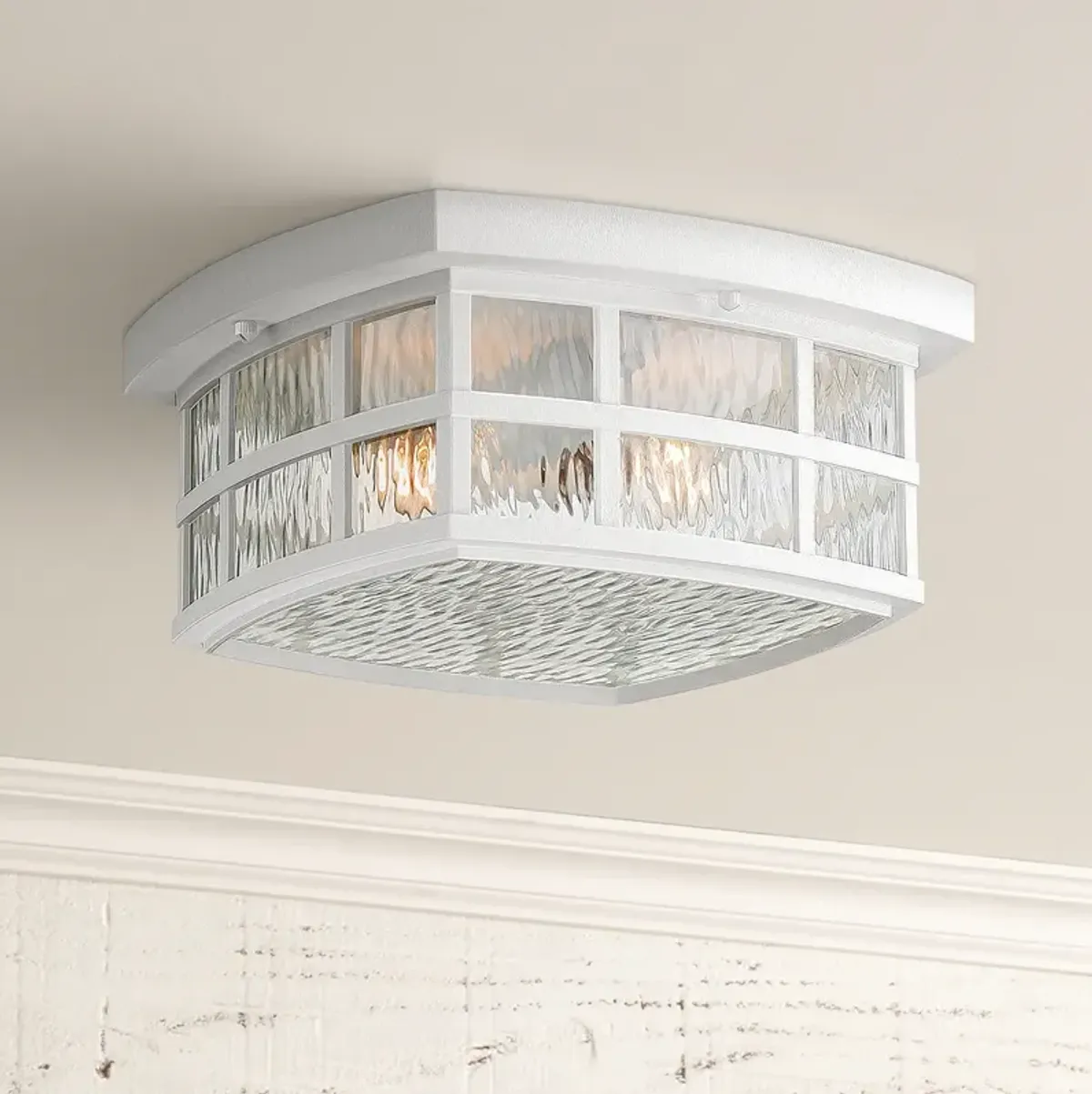 Quoizel Stonington 12" Wide Fresco Outdoor Ceiling Light