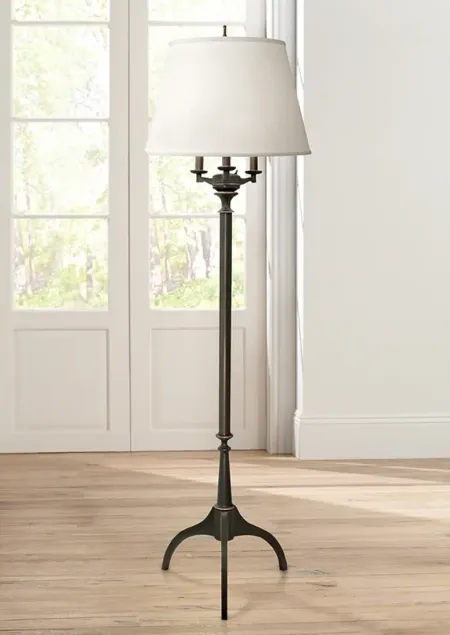 Stiffel 67" High Oxidized Bronze 4-Light Tripod Metal Floor Lamp