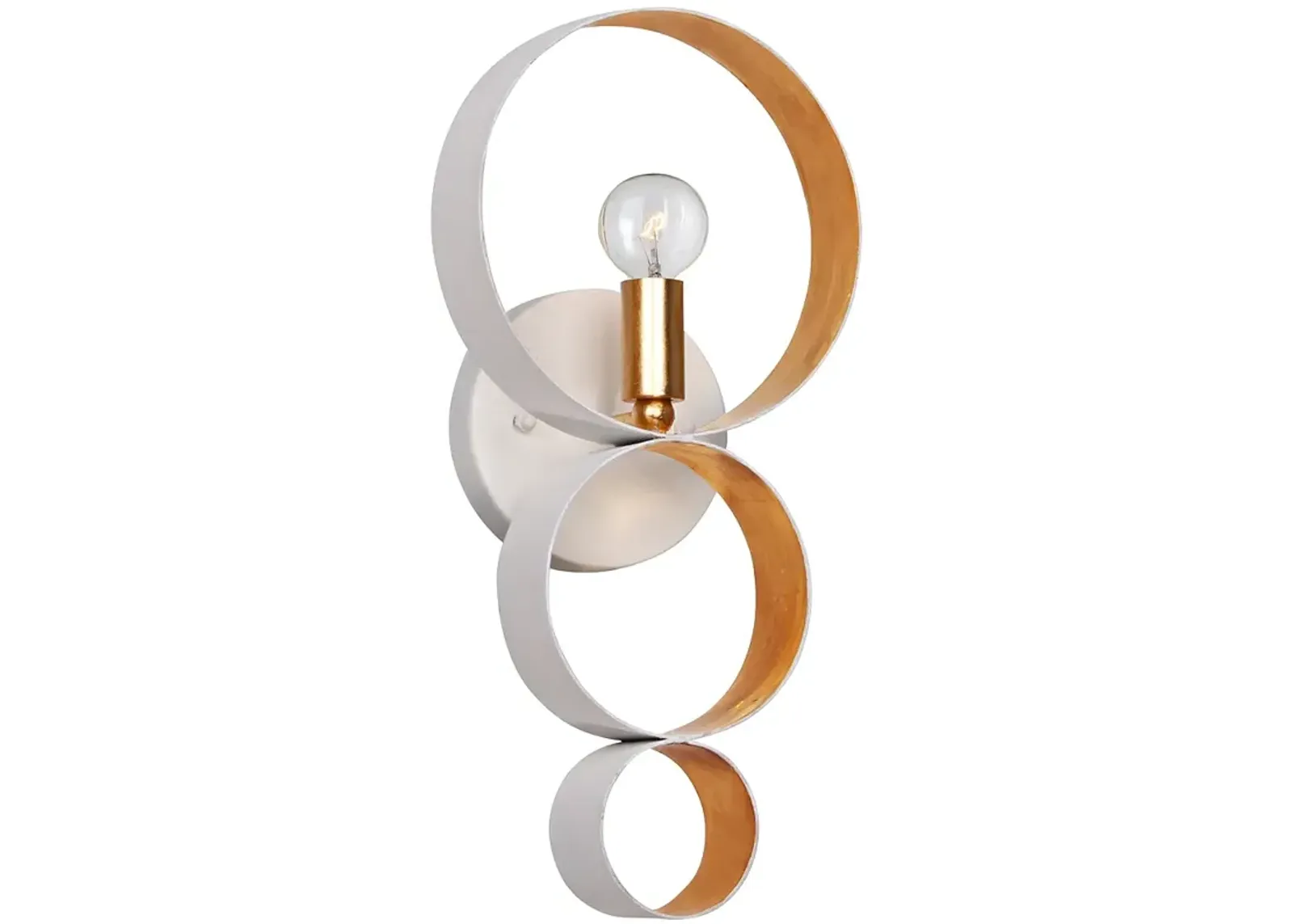 Crystorama Luna 14 3/4"H White 3-Ring Gold Wall Sconce