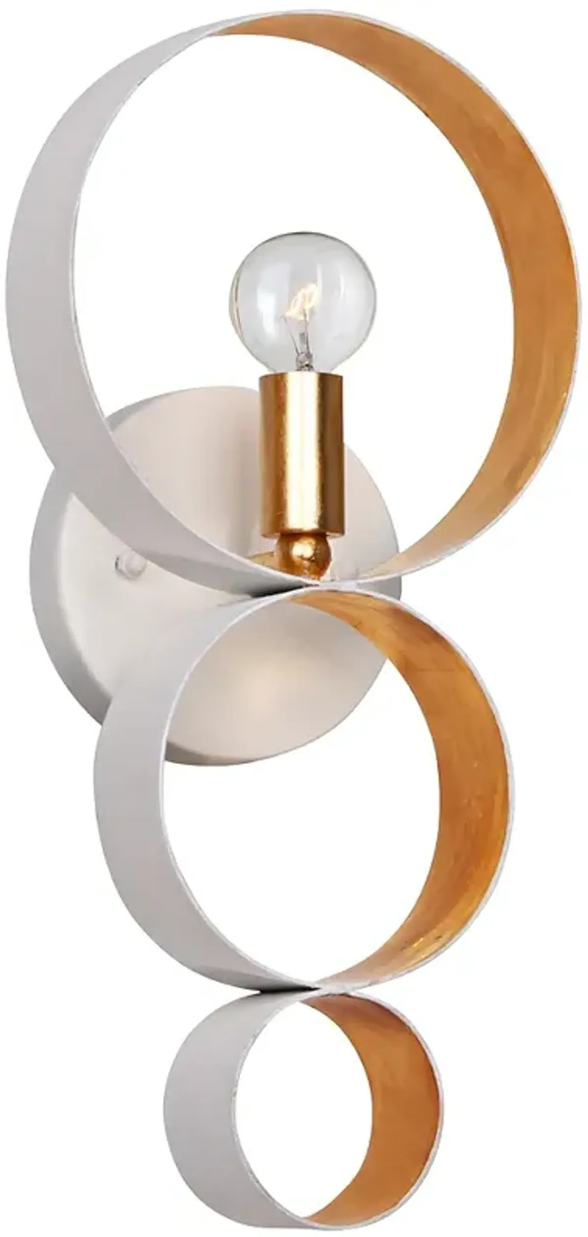 Crystorama Luna 14 3/4"H White 3-Ring Gold Wall Sconce