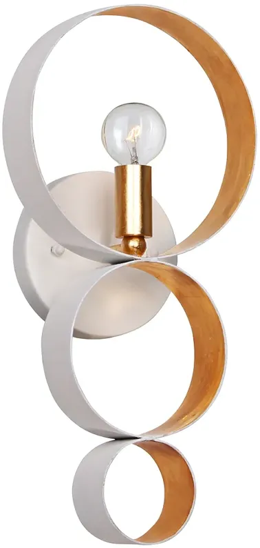 Crystorama Luna 14 3/4"H White 3-Ring Gold Wall Sconce