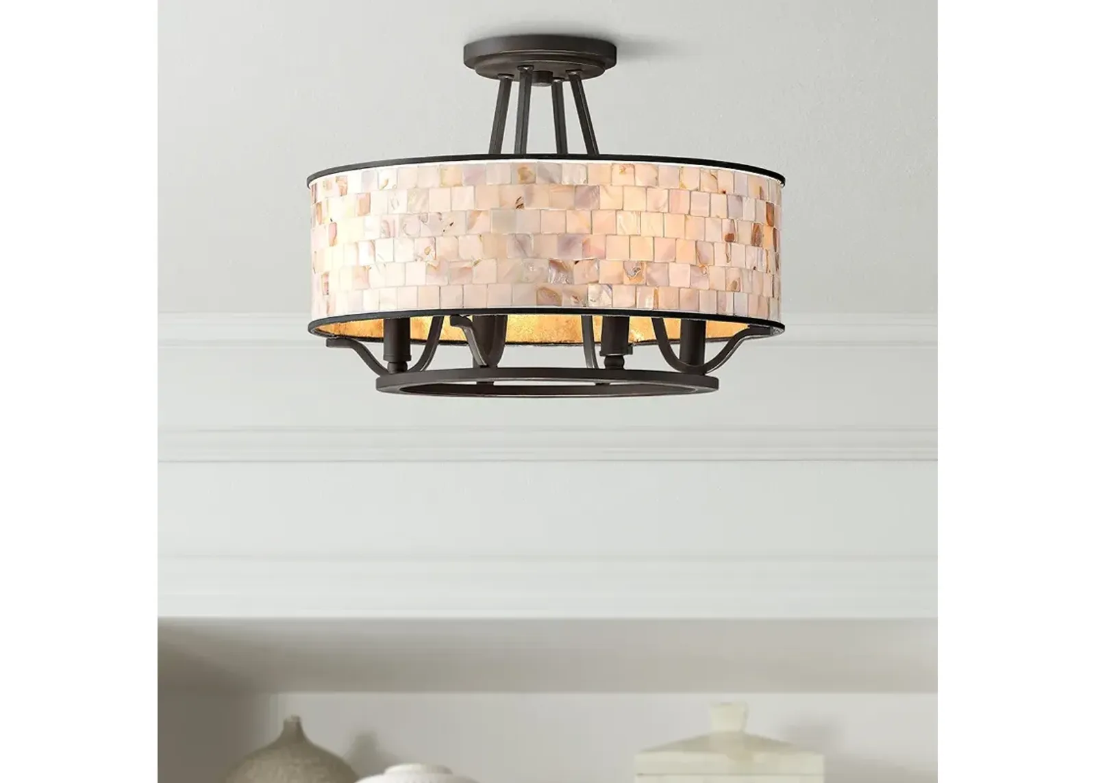 Quoizel Aristocrat 15 3/4" Wide Palladian Bronze Ceiling Light