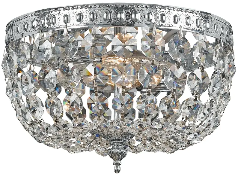 Crystorama Basket Crystal 10" Wide Chrome Ceiling Light