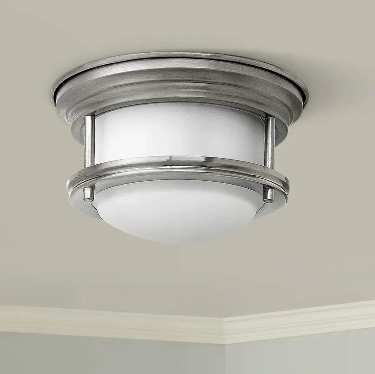 Hinkley Hathaway 7 3/4" Wide LED Opal Glass Ceiling Light