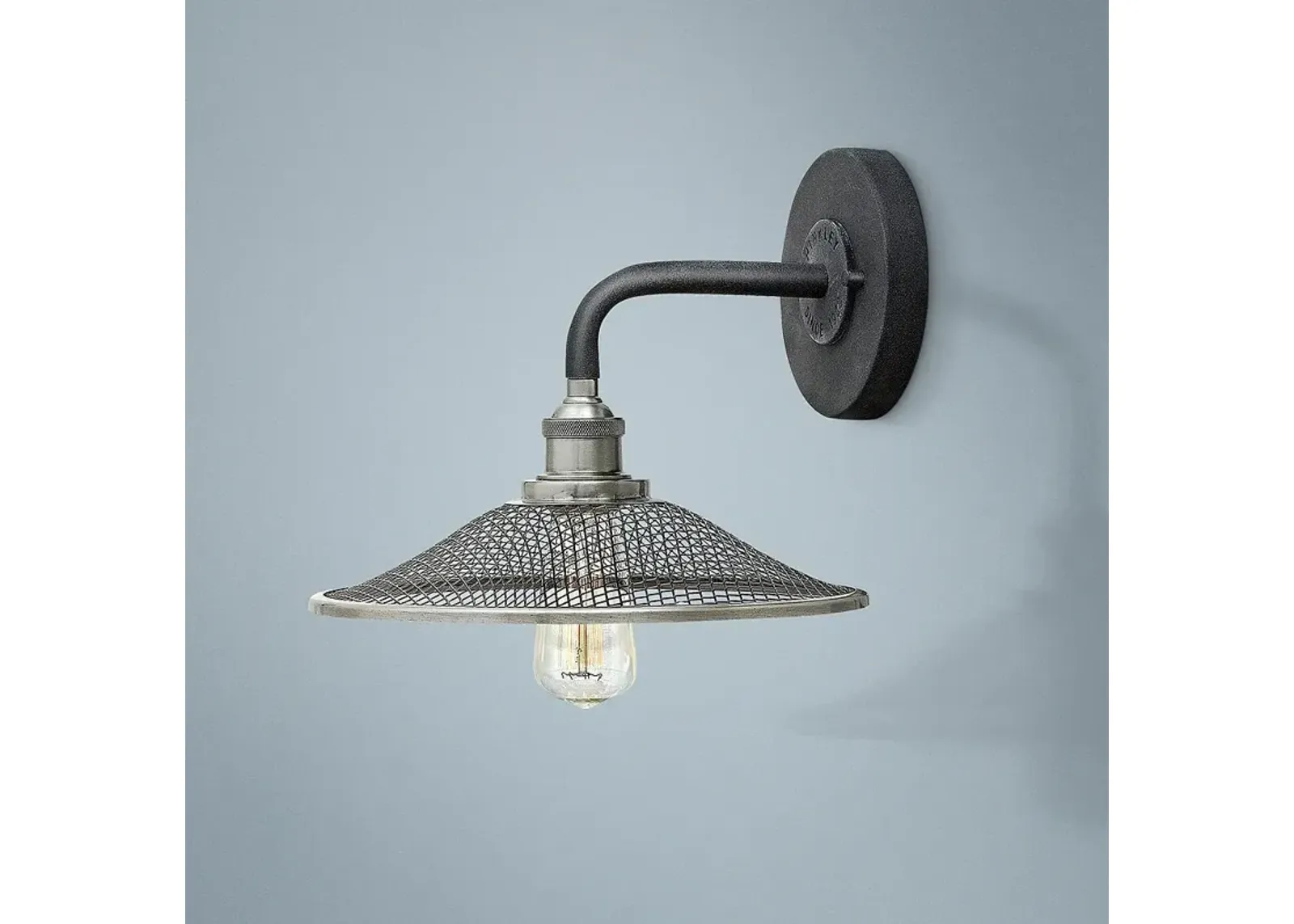 Hinkley Rigby 8 1/2"H Aged Zinc Barn Light Wall Sconce