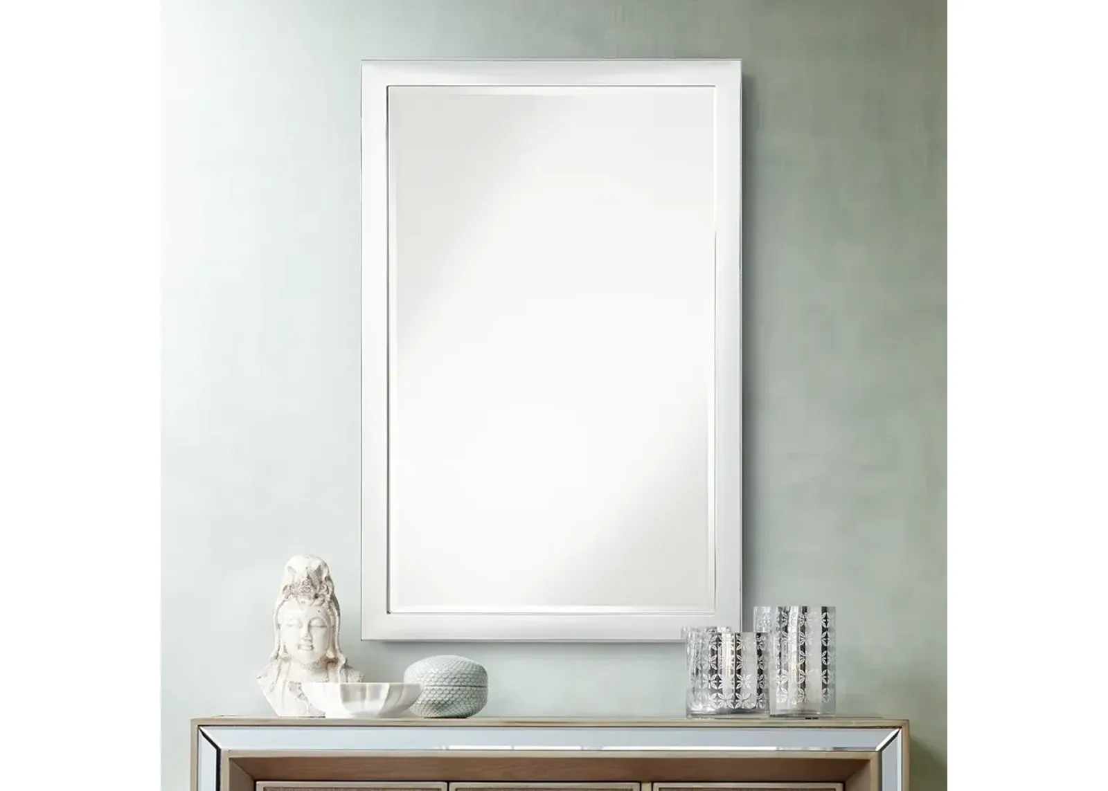 Possini Euro Metzeo 22" x 33" Rectangular Chrome Wall Mirror