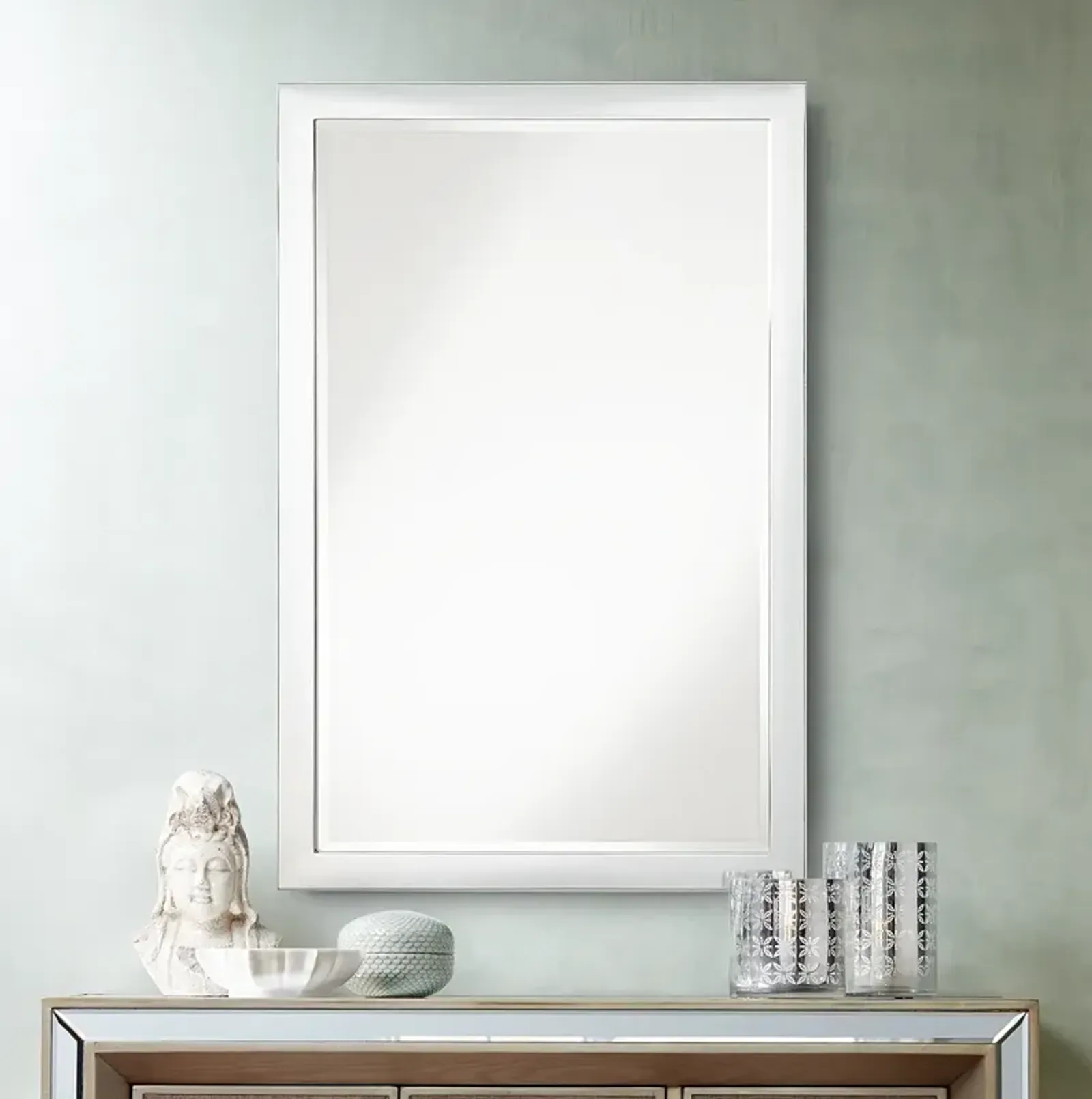 Possini Euro Metzeo 22" x 33" Rectangular Chrome Wall Mirror