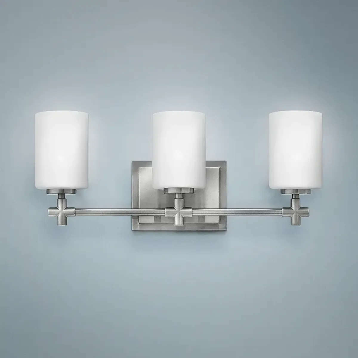 Hinkley Laurel 19 1/2" Opal Glass 3-Light Brushed Nickel Bath Light