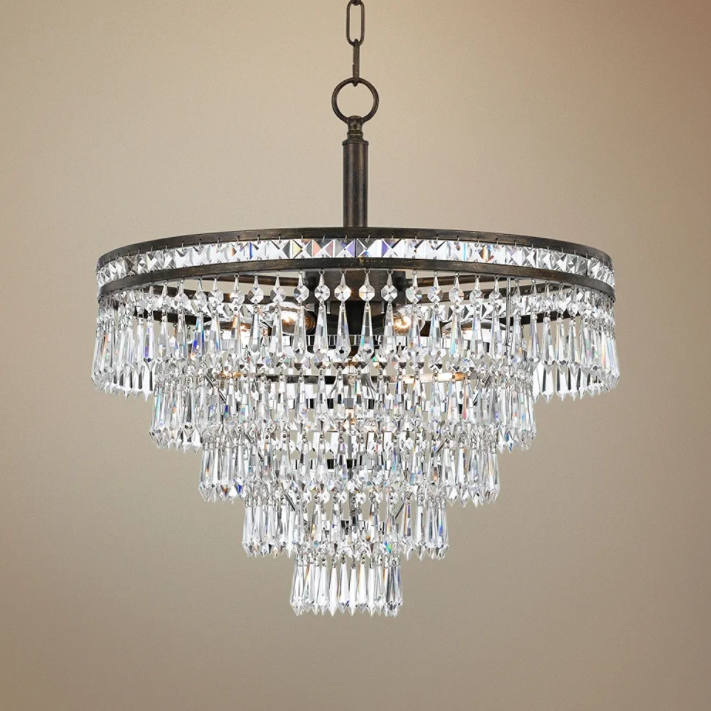 Crystorama Mercer 20"W English Bronze and Crystal Chandelier