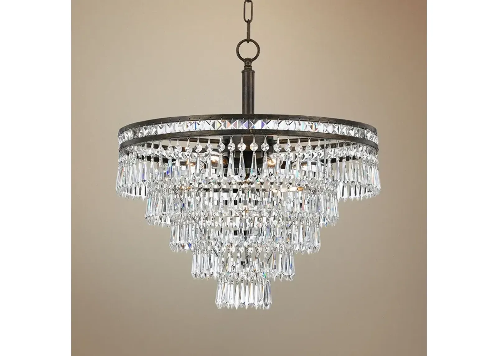 Crystorama Mercer 20"W English Bronze and Crystal Chandelier