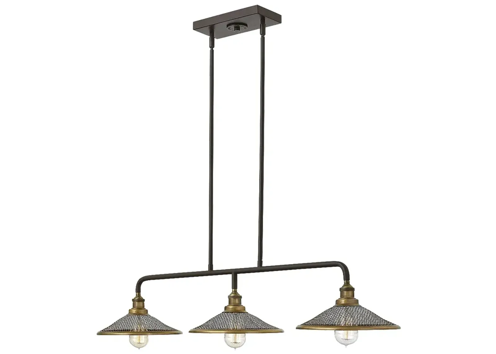 Chandelier Rigby-Three Light Linear-Buckeye Bronze