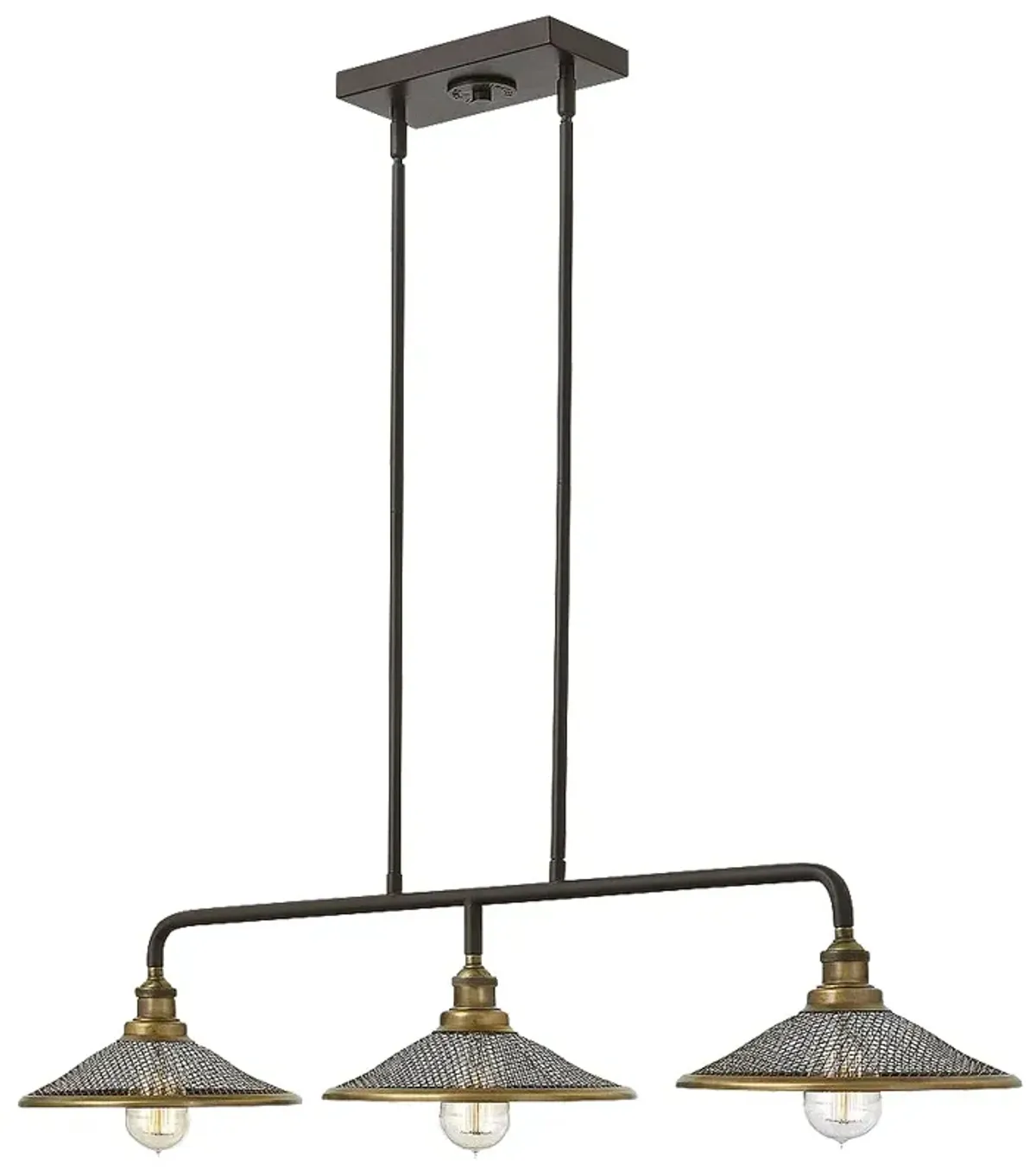 Chandelier Rigby-Three Light Linear-Buckeye Bronze