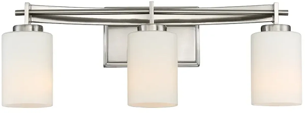 Quoizel Taylor 21" Wide Brushed Nickel 3-Light Bath Light