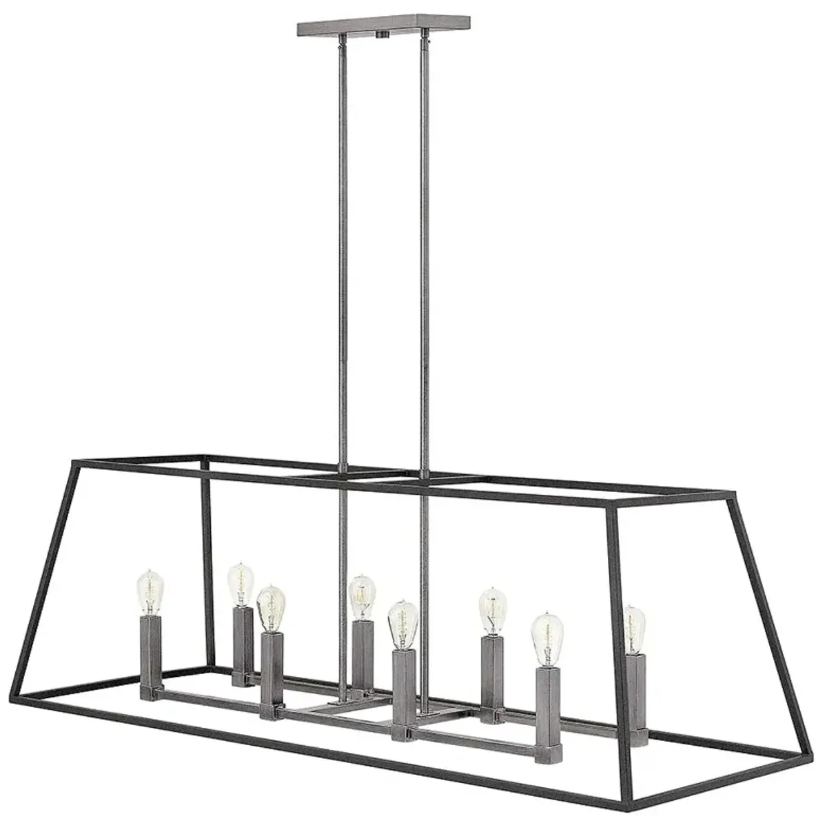 Foyer Fulton-Eight Light Open Frame Linear-Aged Zinc