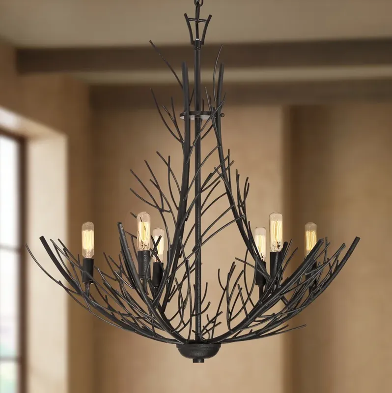 Quoizel Thornhill 26" Marcado Black 6-Light Tree Branch Chandelier