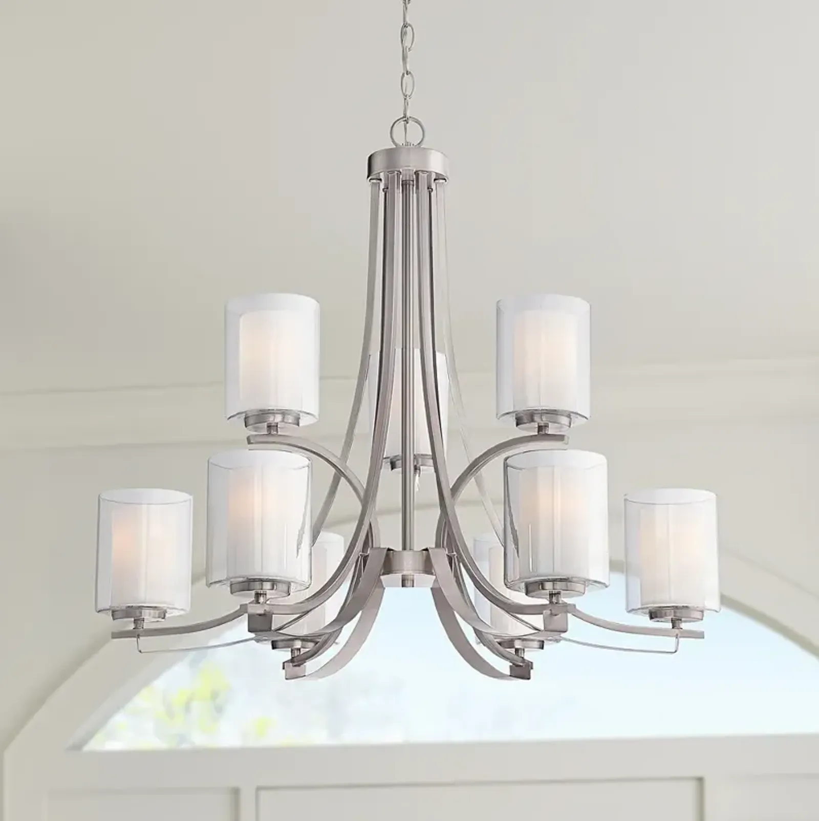 Parsons Studio 31 1/2"W Brushed Nickel 9-Light Chandelier