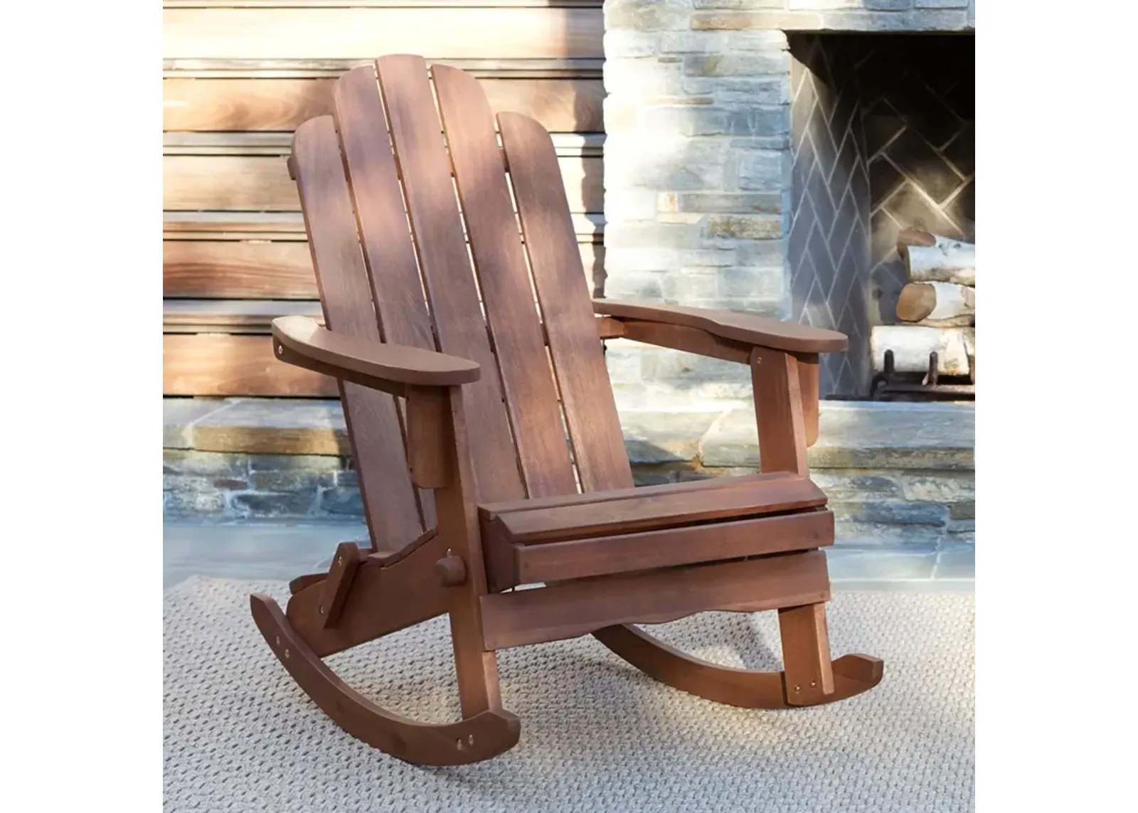 Chandler Dark Natural Adirondack Rocking Chair