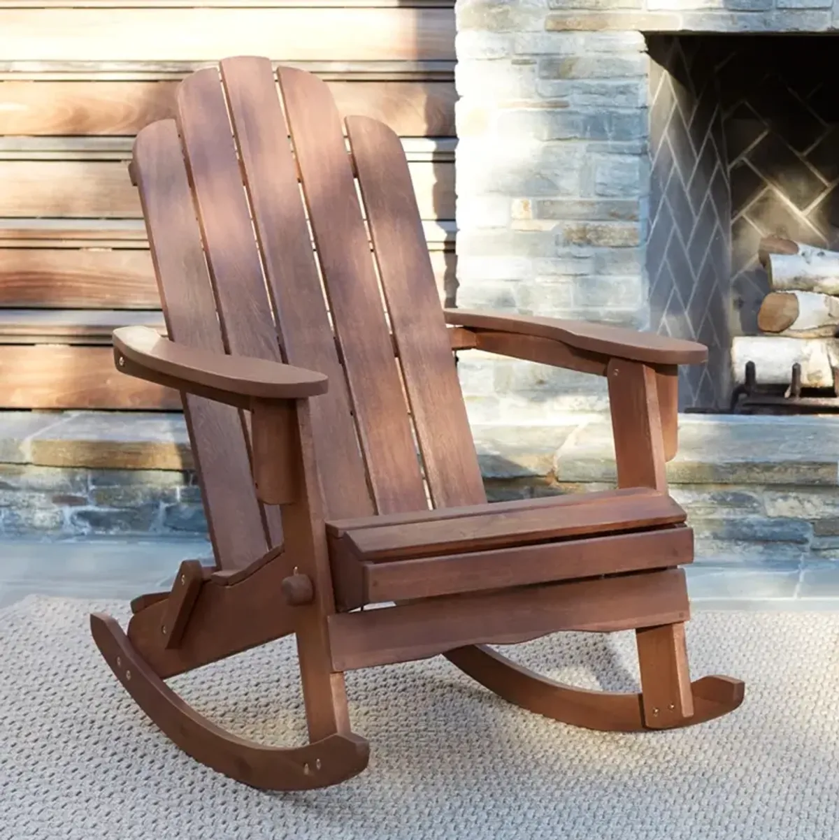 Chandler Dark Natural Adirondack Rocking Chair