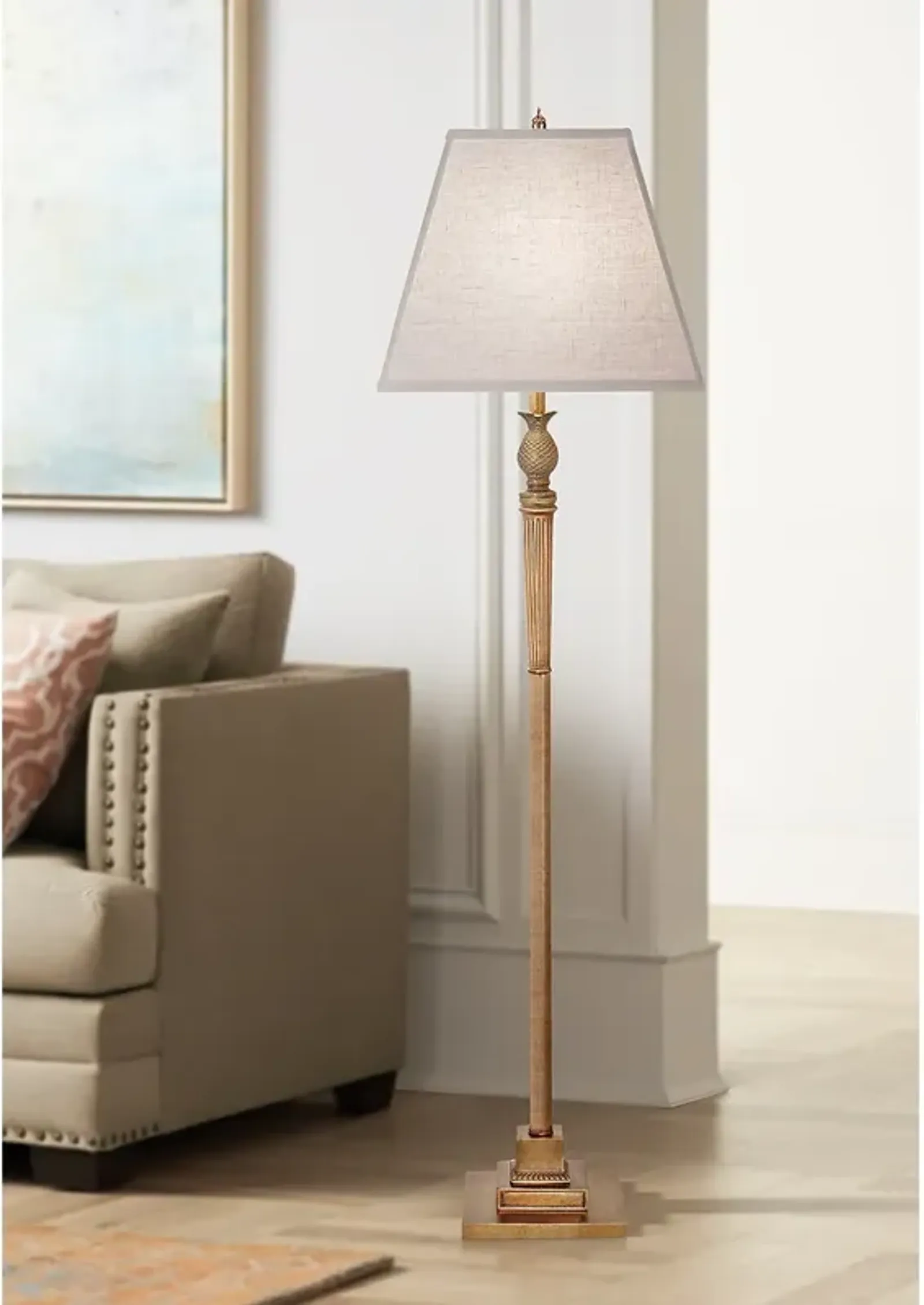 Stiffel Meadowbrook 63" High Polished Honey Brass Floor Lamp