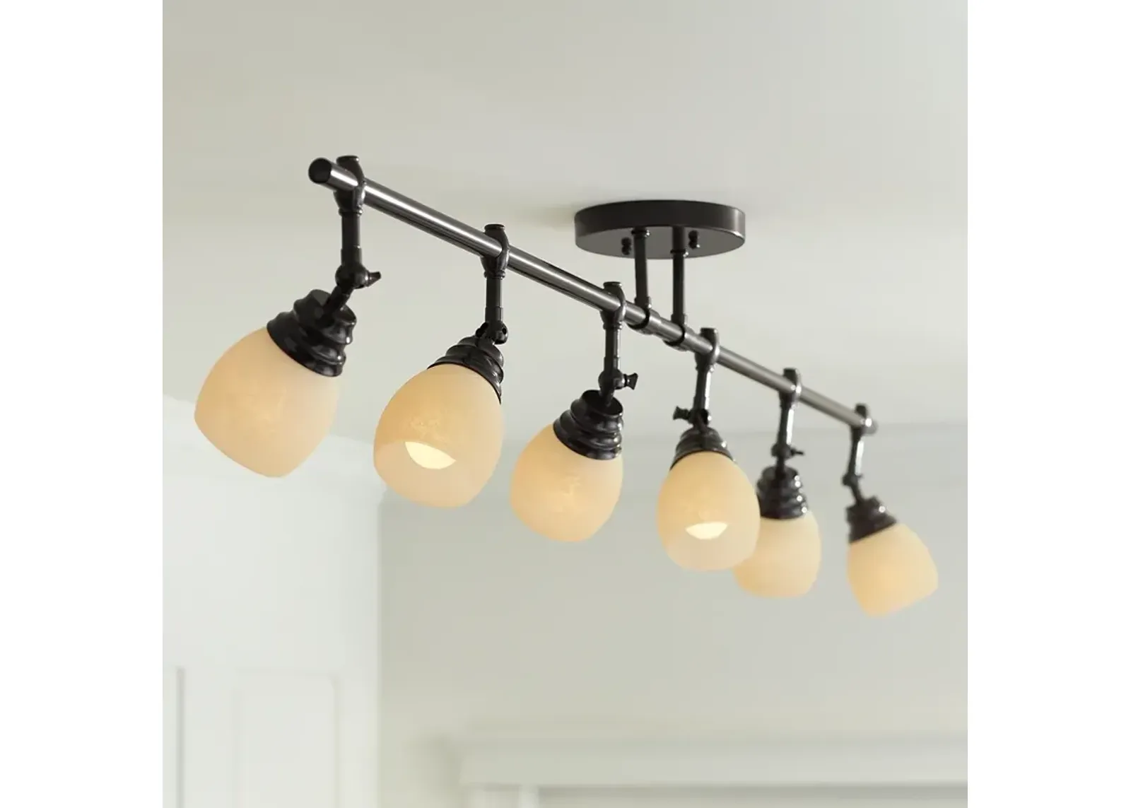 Pro Track Elm Park 57 1/2" Bronze 6-Light Track Fixture Ceiling Light