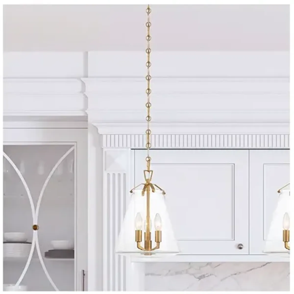 Crystorama Voss 11" Wide Luxe Gold 3-Light Mini Pendant