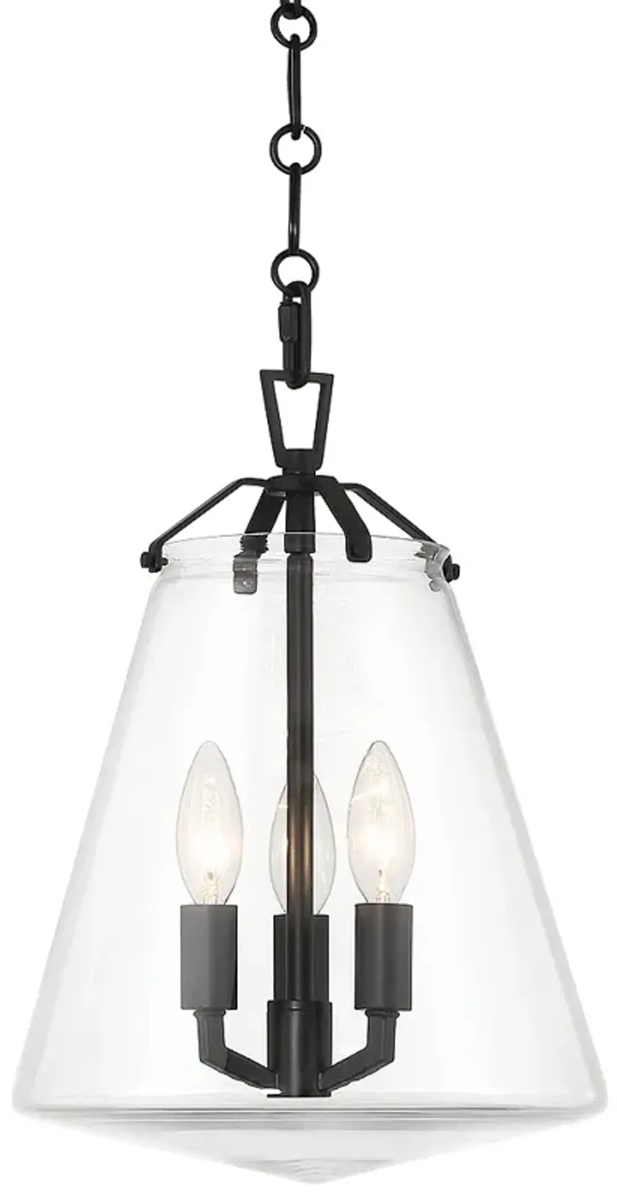 Crystorama Voss 3 Light Matte Black Mini Chandelier