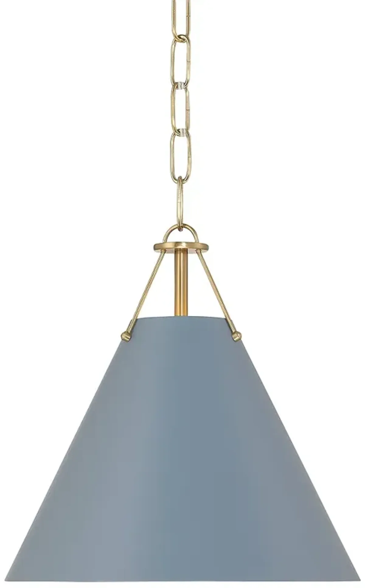 Xavier 12" Wide Vibrant Gold and Blue Cone Mini Pendant