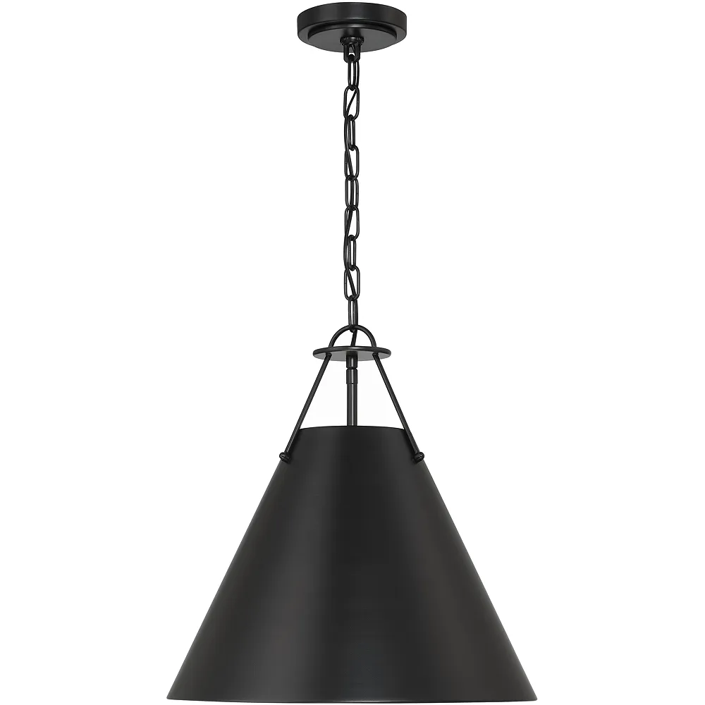 Crystorama Xavier 3 Light Matte Black Pendant