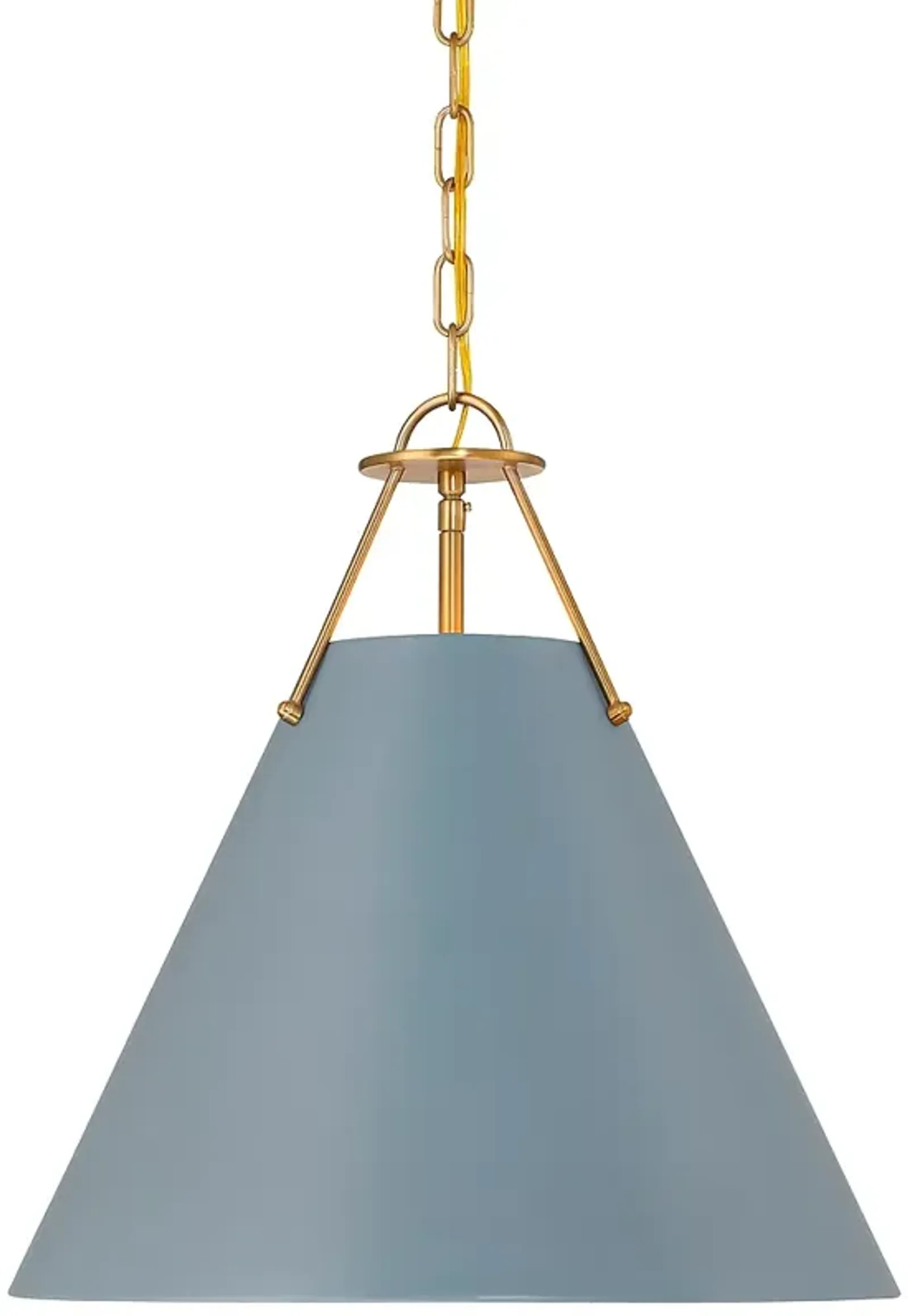 Crystorama Xavier 3 Light Vibrant Gold + Blue Pendant