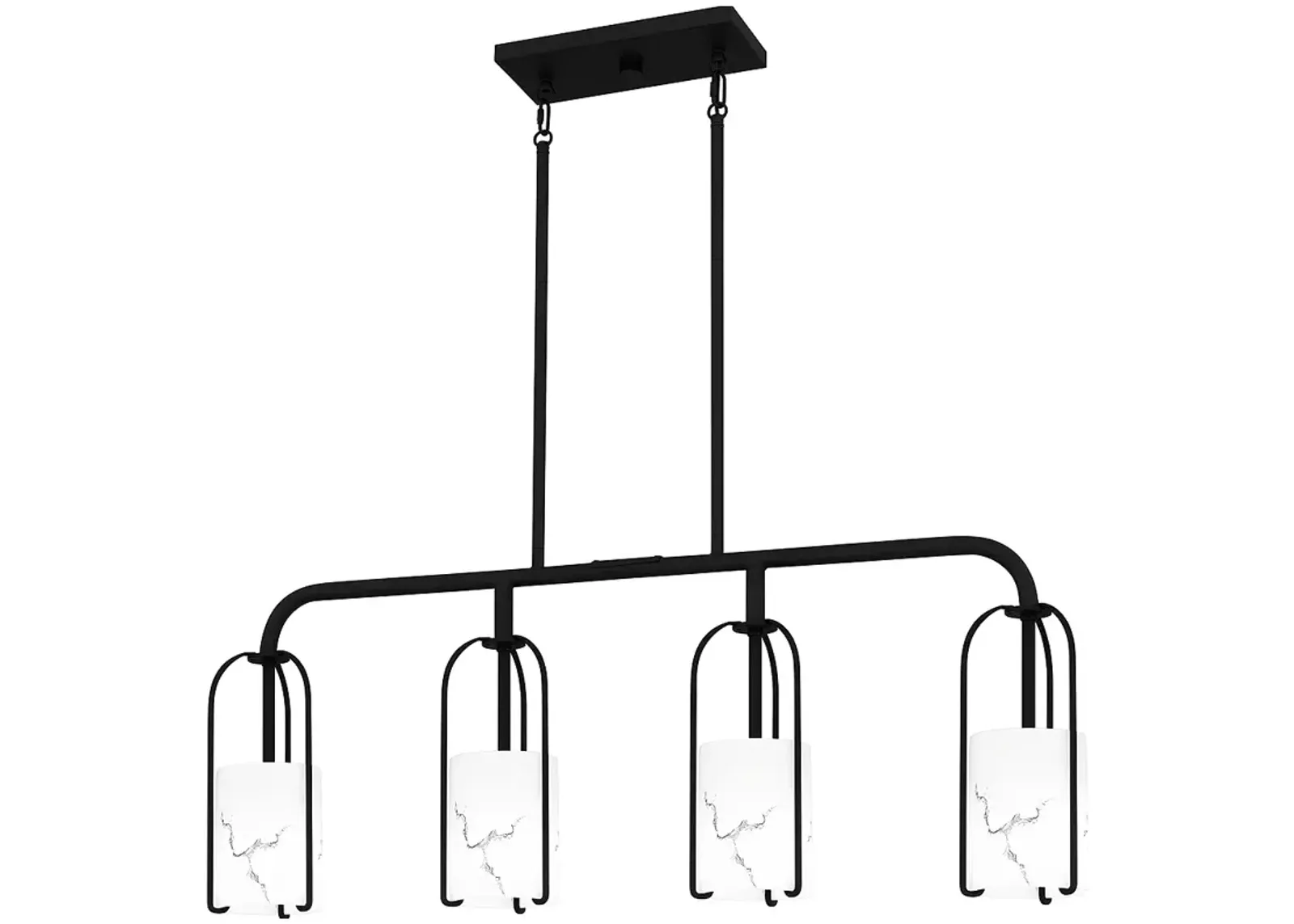 Fairbanks 4-Light Matte Black Island Light