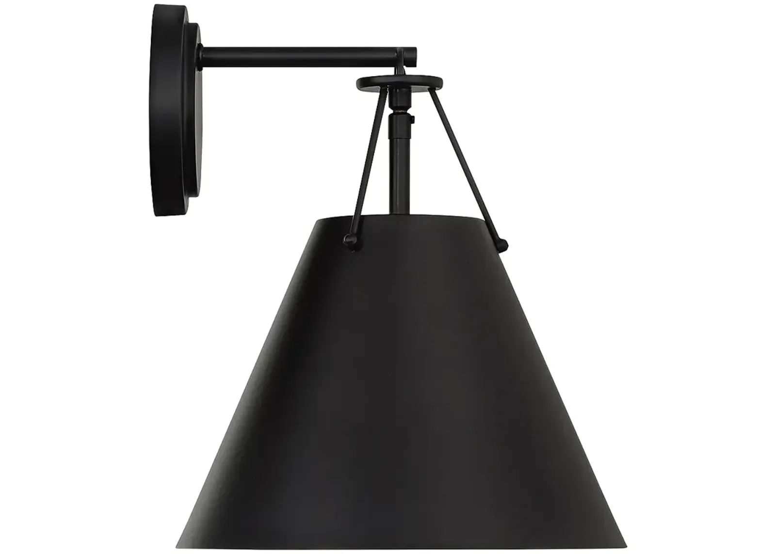 Crystorama Xavier 1 Light Matte Black Task Sconce