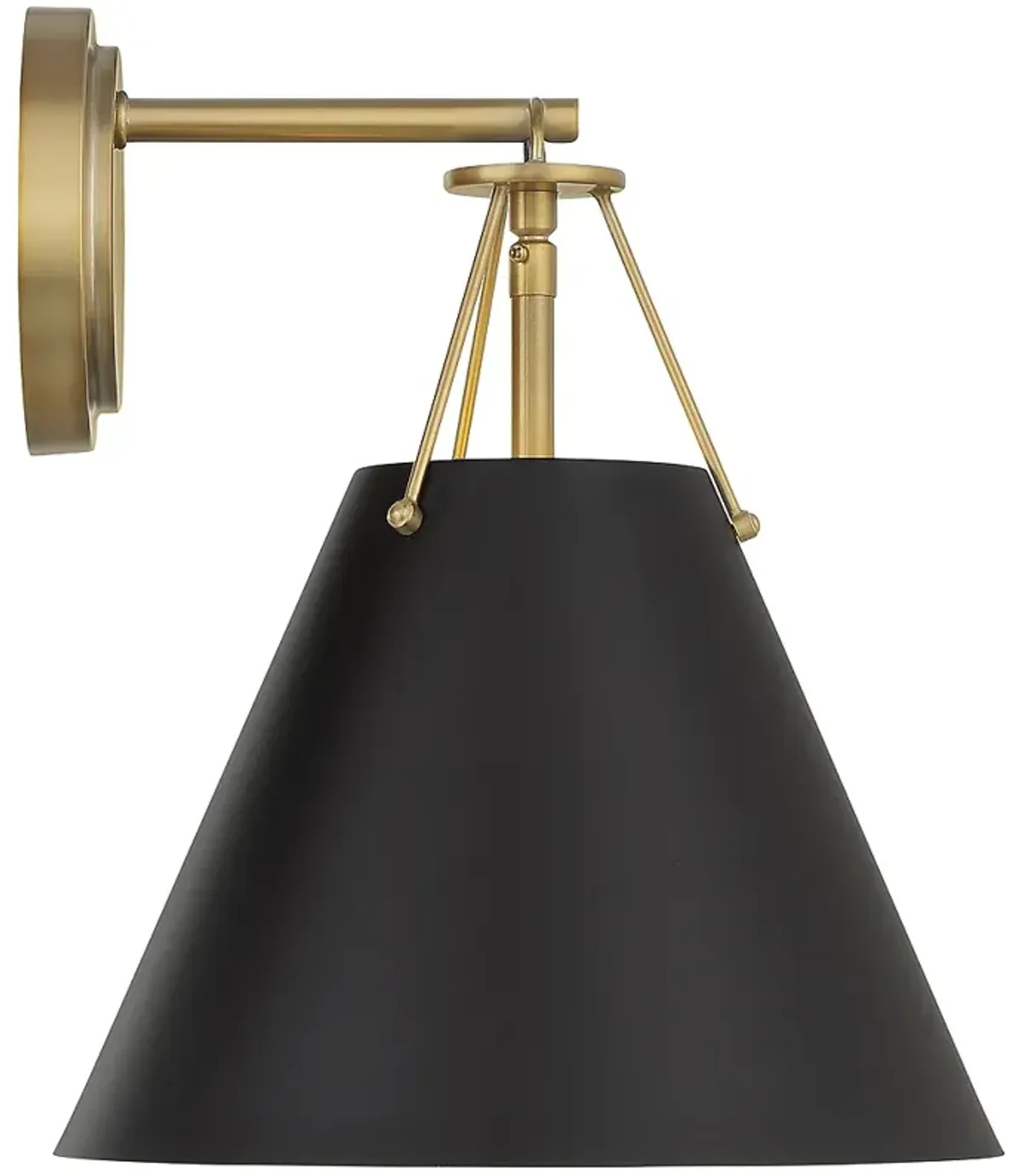 Xavier 12 1/2" High Vibrant Gold and Black Wall Sconce