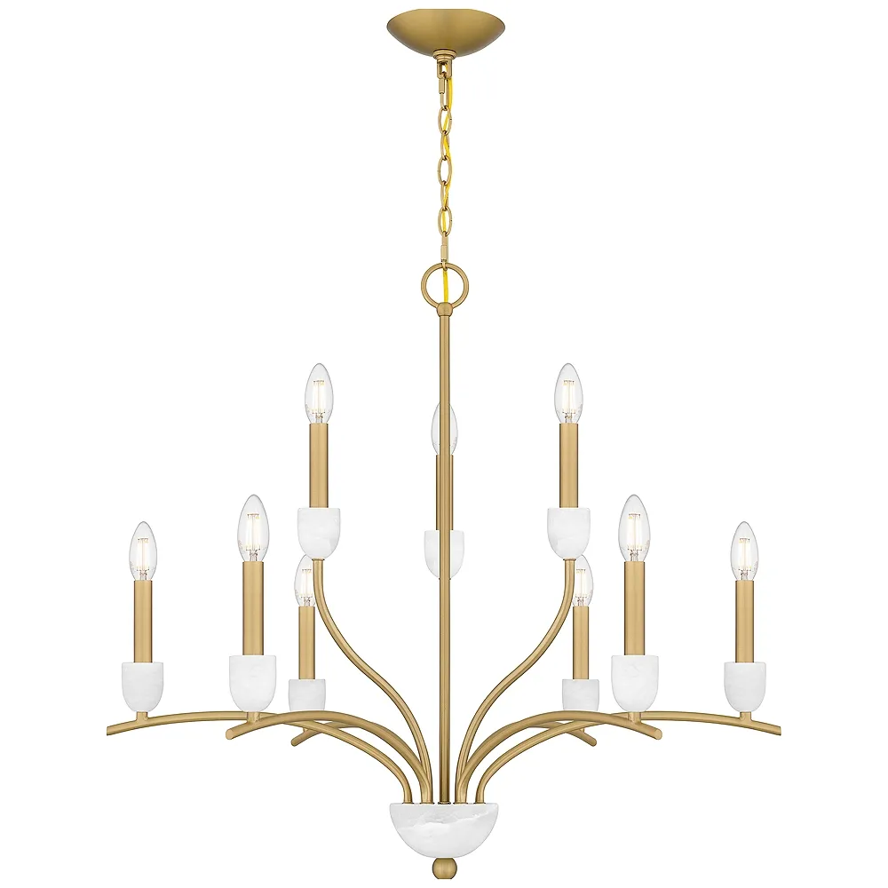 Frida 9-Light Aged Brass Chandelier