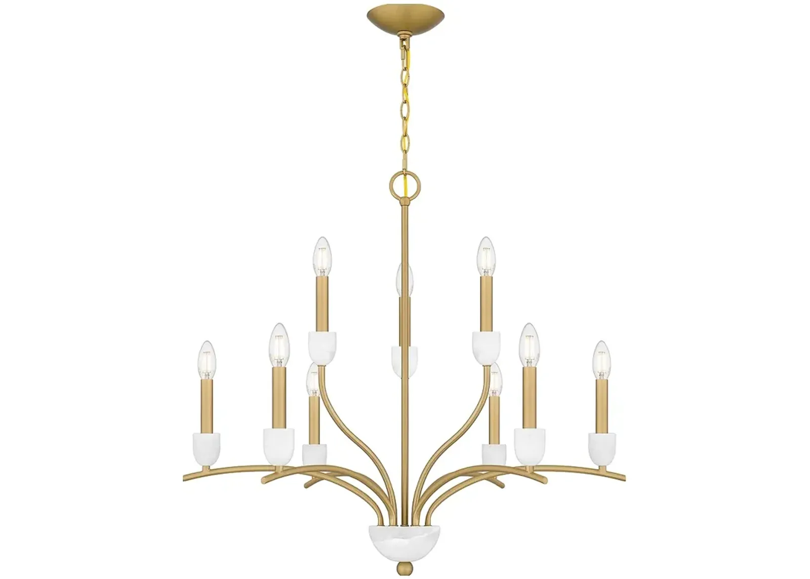 Frida 9-Light Aged Brass Chandelier