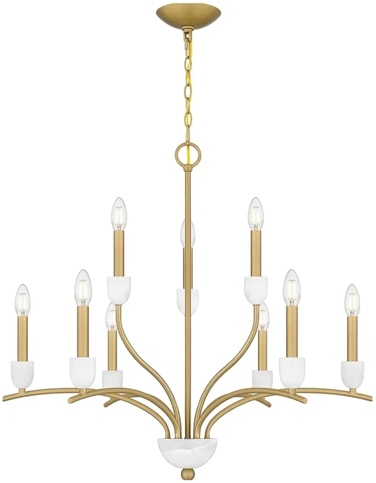 Frida 9-Light Aged Brass Chandelier