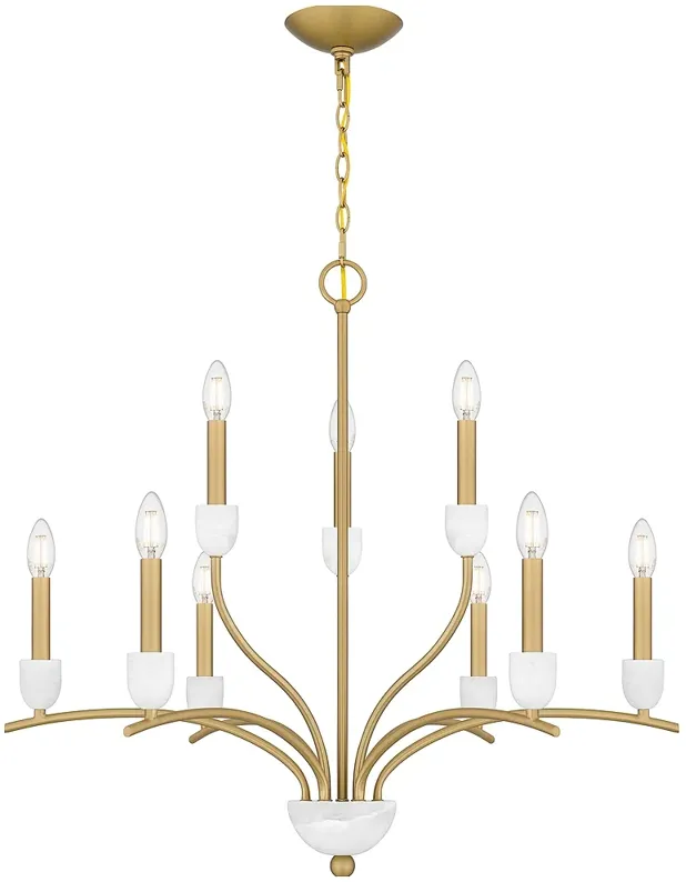 Frida 9-Light Aged Brass Chandelier