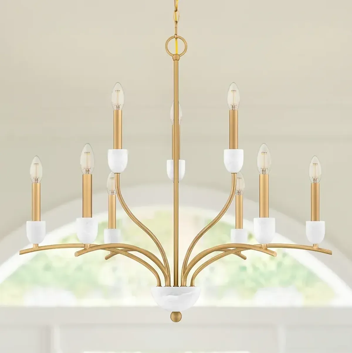 Frida 9-Light Aged Brass Chandelier