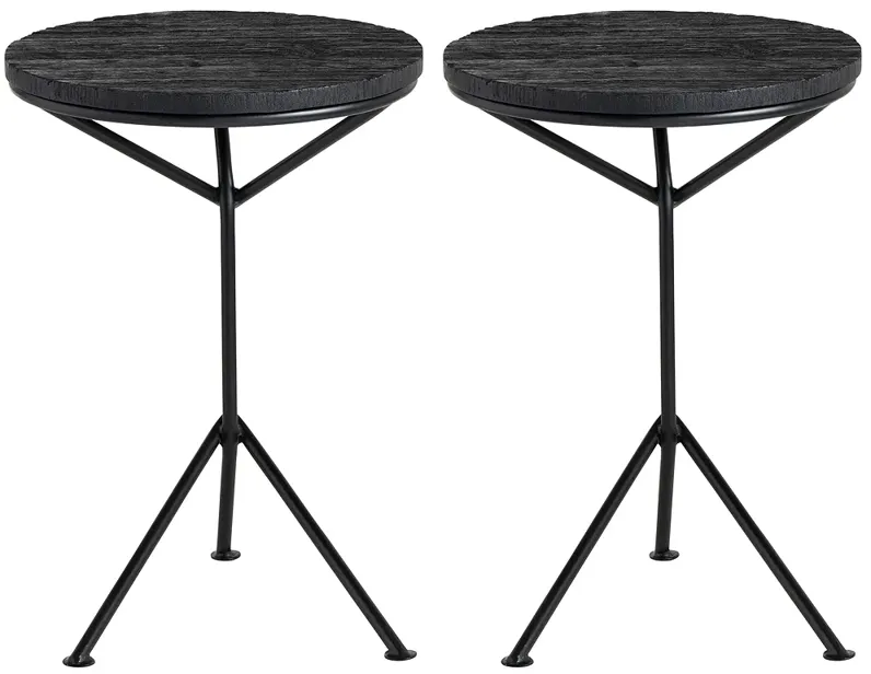 Crestview Collection Obsidian Wooden Accent Tables